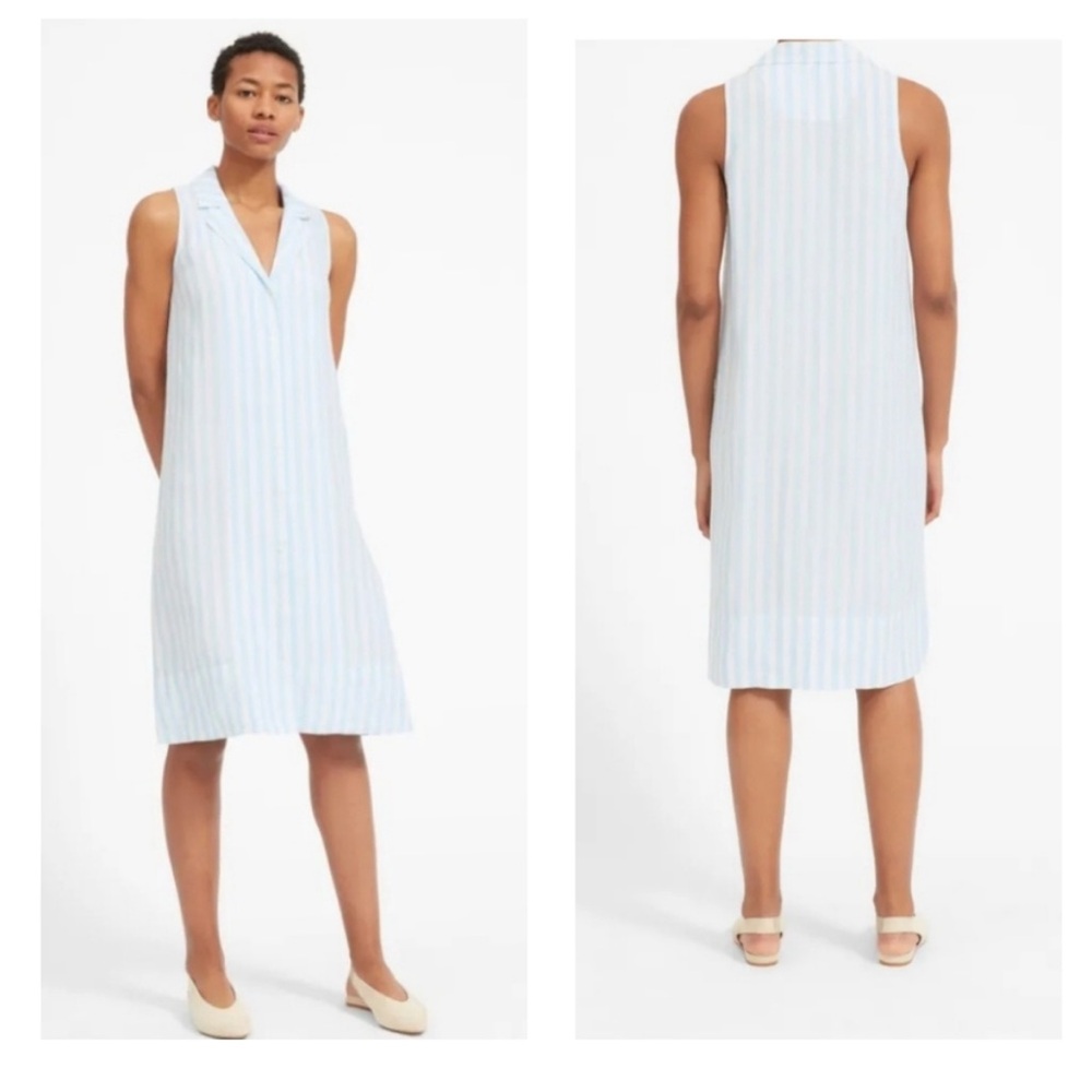 Everlane The Linen Sleeveless Shirtdress